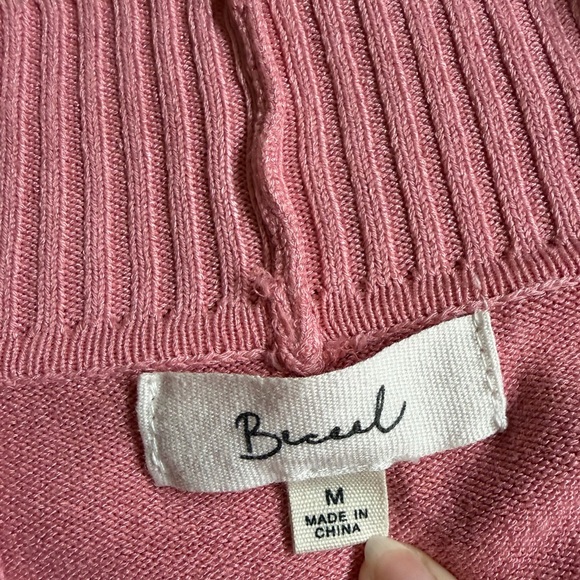 Pink Open-Front Cardigan With Pockets - Picture 3 of 6